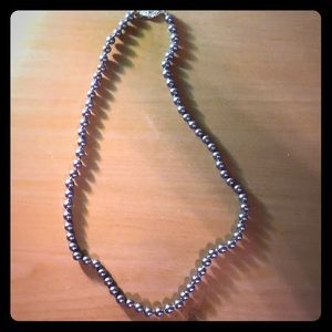 Silver beaded necklace